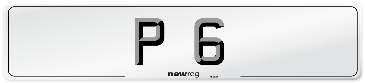 P 6 Number Plate from New Reg